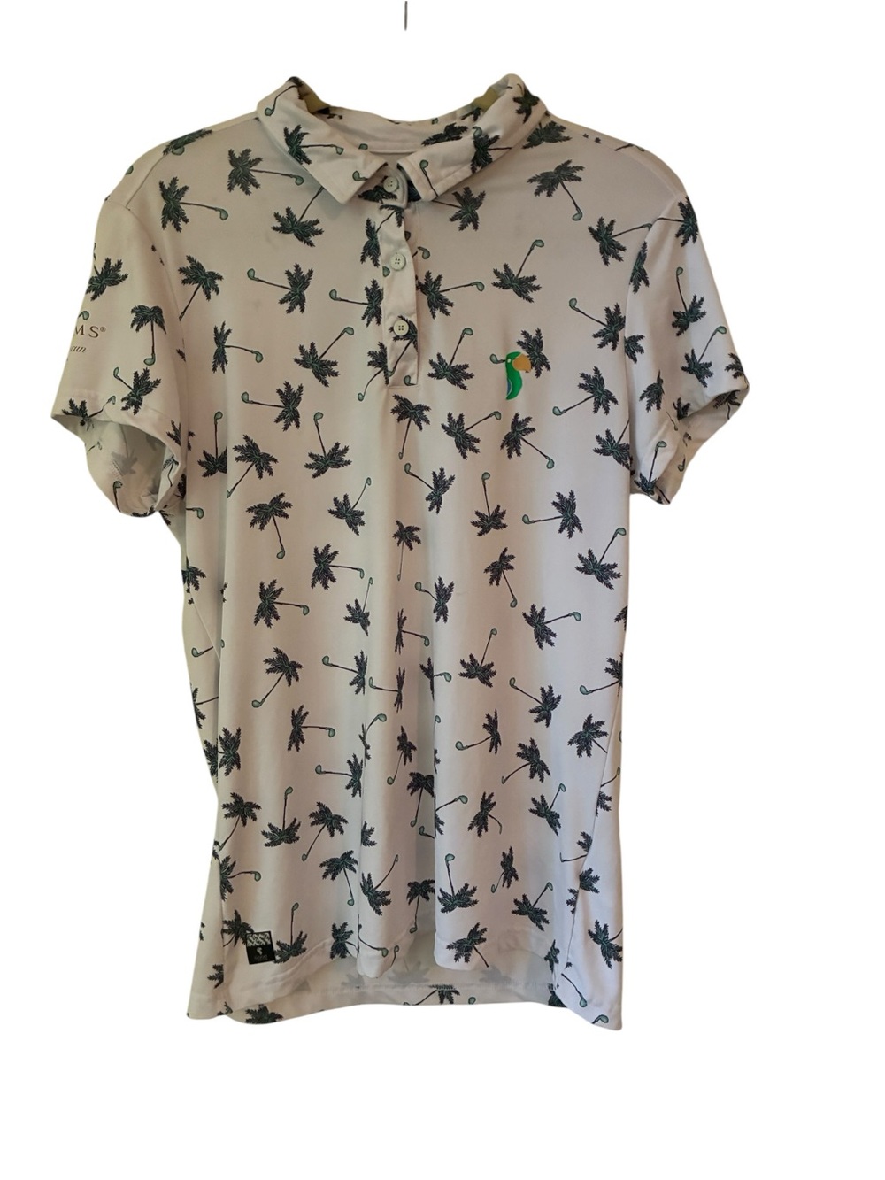 ✨ Good Swing 'Knight's Paradise' Palm Tree Golf Polo White XL ✨ - Picture 2 of 6